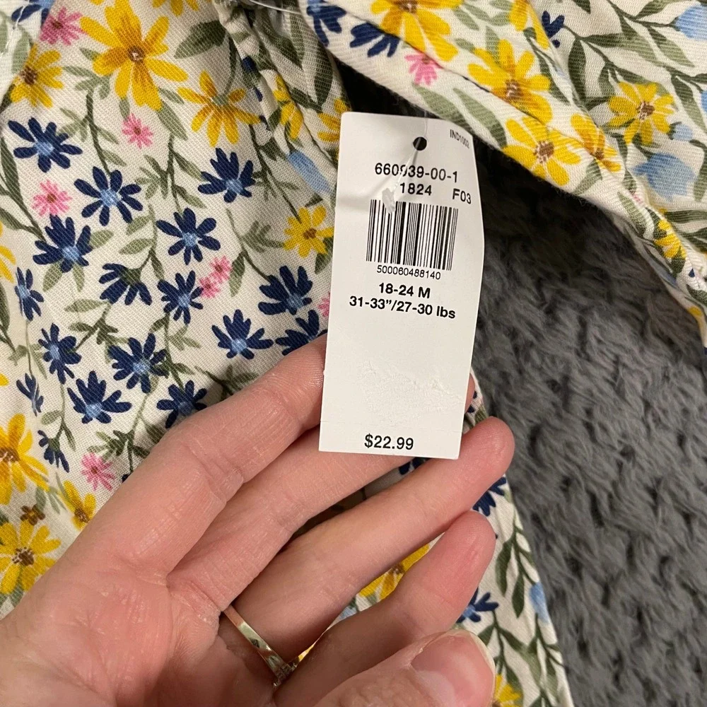 NWT Old Navy Floral‎ Ruffle-Trim Tunic Size 18-24 Months Multicolor Spring